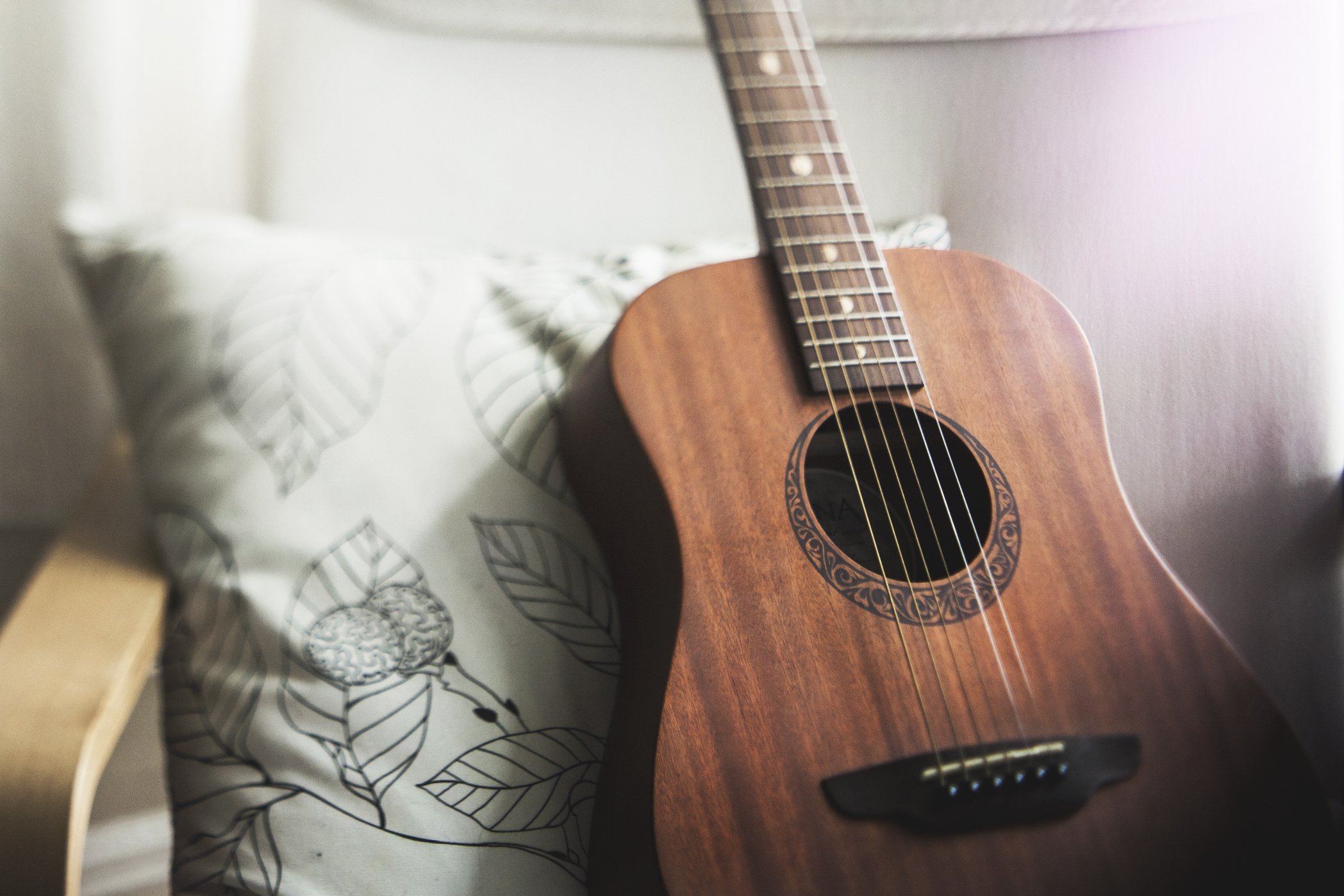 Acoustic Guitar in the Chair